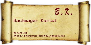 Bachmayer Kartal névjegykártya